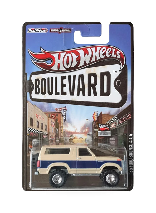 Hot Wheels Boulevard (Pre 2013) – 2013 Ford '85 Ford Bronco 4×4 1:64 - Beige & Blue