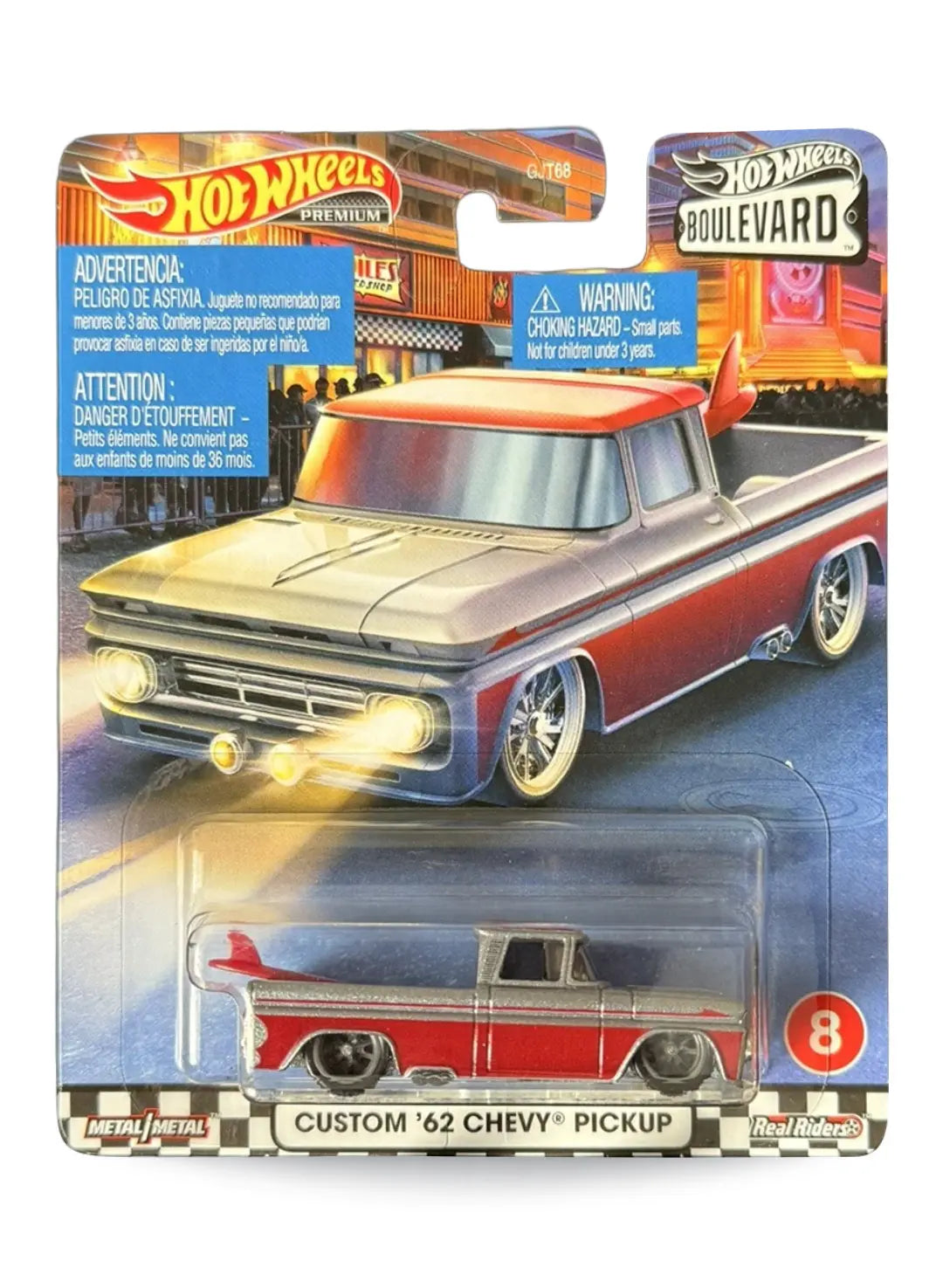 Hot Wheels Boulevard (After 2013) – 2020 Chevrolet Custom '62 Chevy Pickup 1:64 - Silver & Dark Red