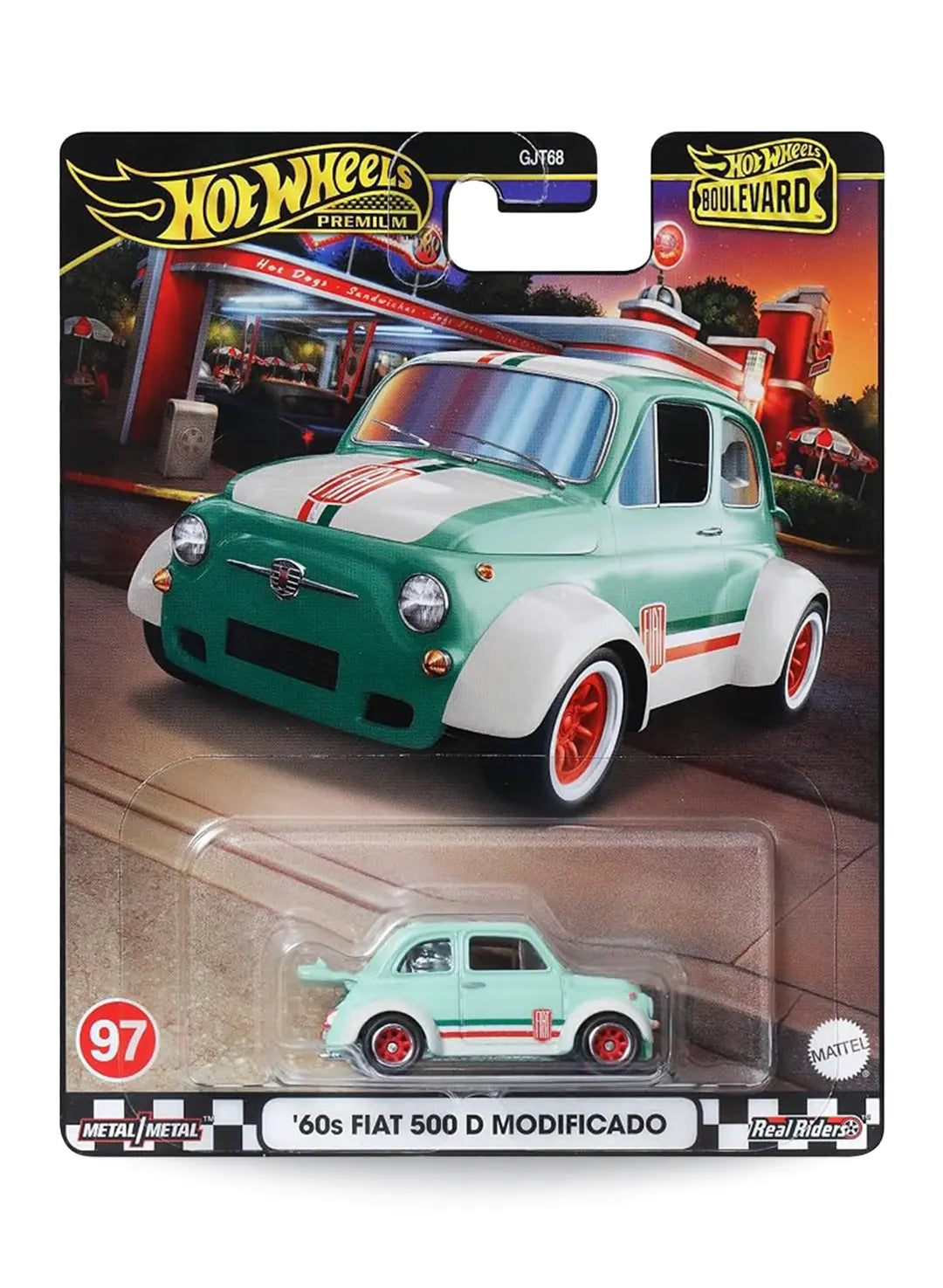 Hot Wheels Boulevard (After 2013) – 2024 Fiat '60s Fiat 500 D Modificado 1:64 - Seafoam