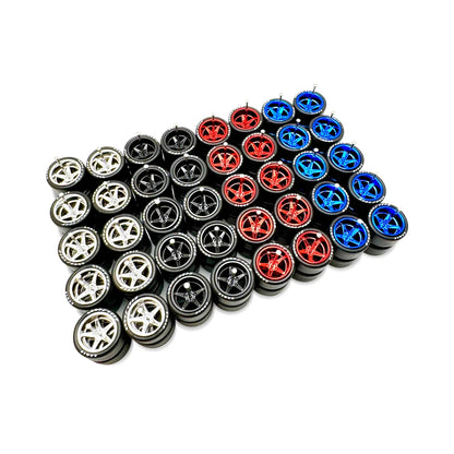 20x Sets Advan 13mm Lettered Mix 1/64 Wheel Kits with Axles