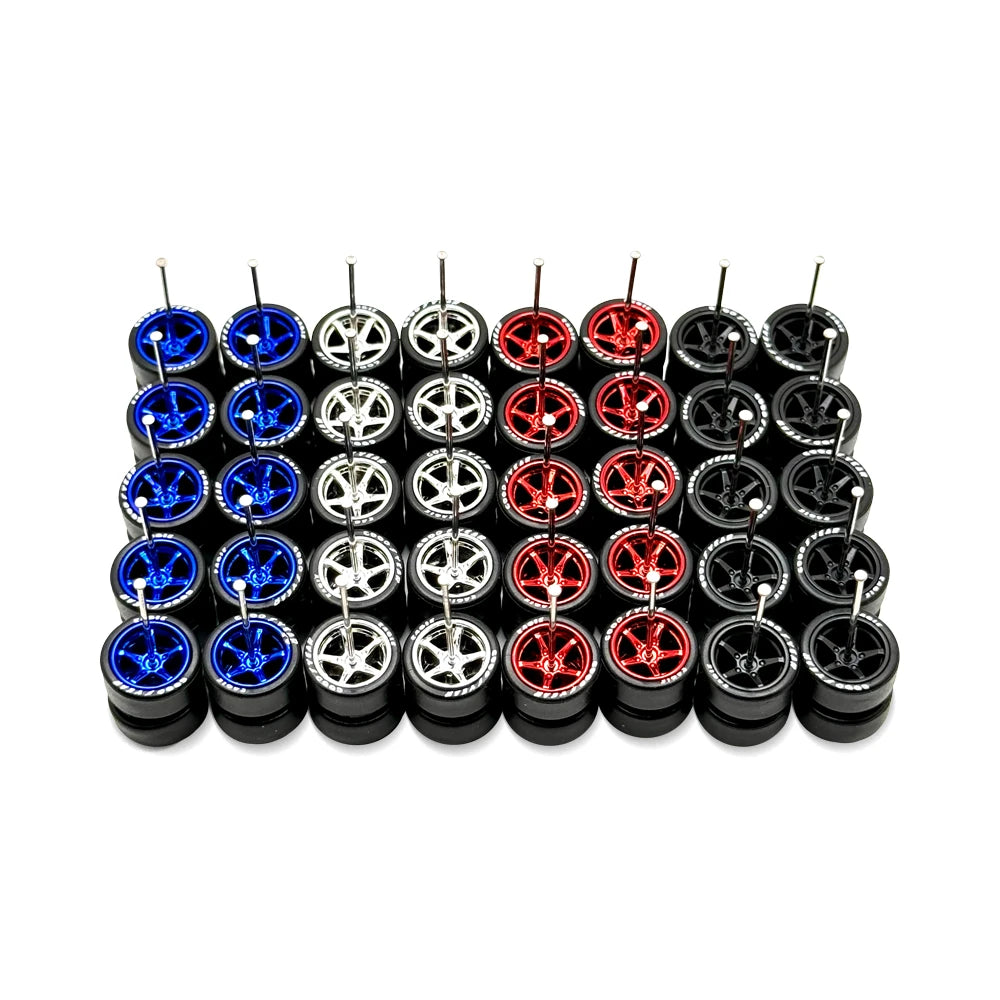 20x Sets Mix Advan 11mm for Hot Wheels 1/64 Wheel Kits with Regular Fit Axlest