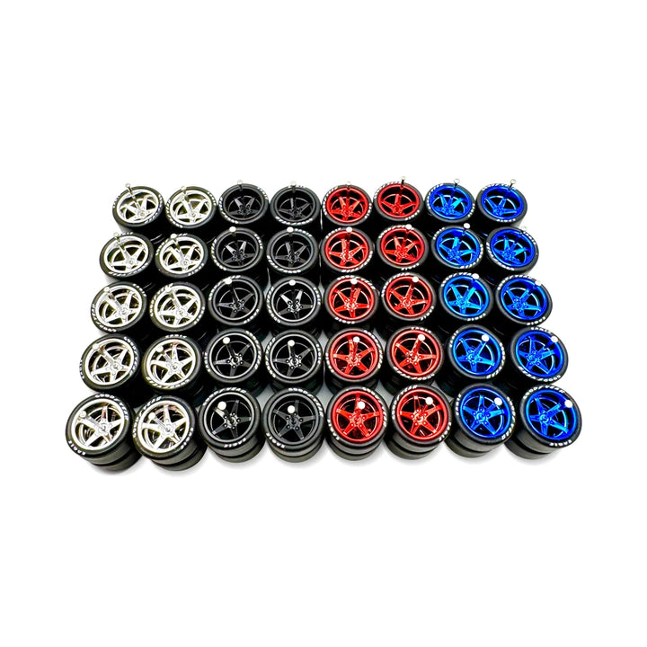 20x Sets Mix Advan 13mm for Hot Wheels 07 Silverados 1/64 Wheel Kits with Axles