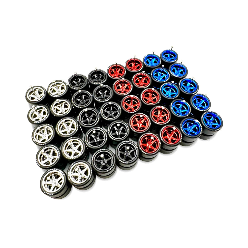 20x Sets Mix Advan 13mm for Hot Wheels 07 Silverados 1/64 Wheel Kits with Axles