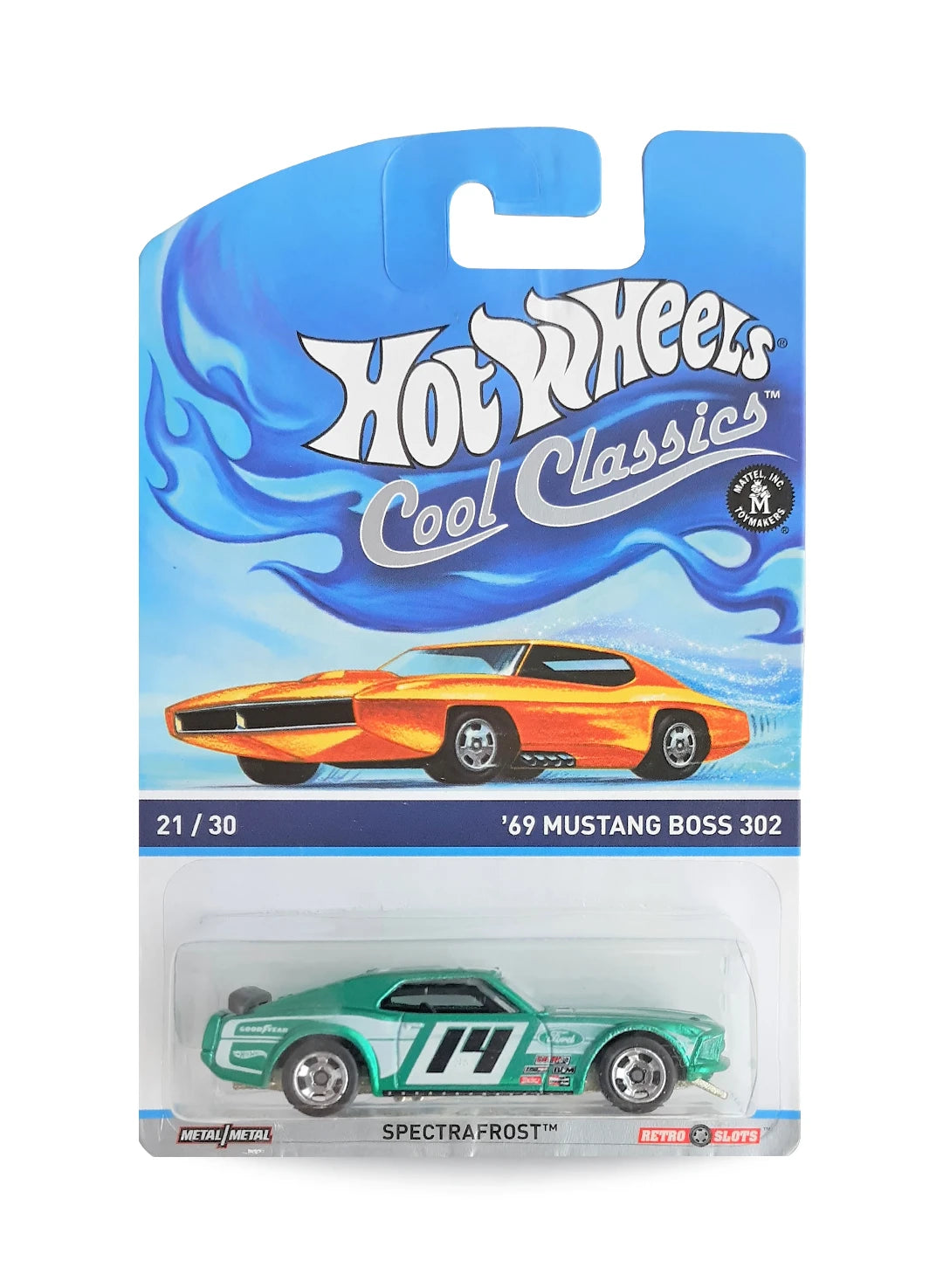 Hot Wheels Cool Classics 2014 '69 Mustang Boss 302 1:64 – Spectrafrost Aqua