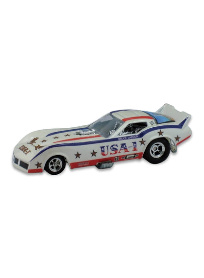 Hot Wheels Dragstrip Demons 2009 Bruce Larson's USA-1 Corvette 1:64 – White, Red & Blue