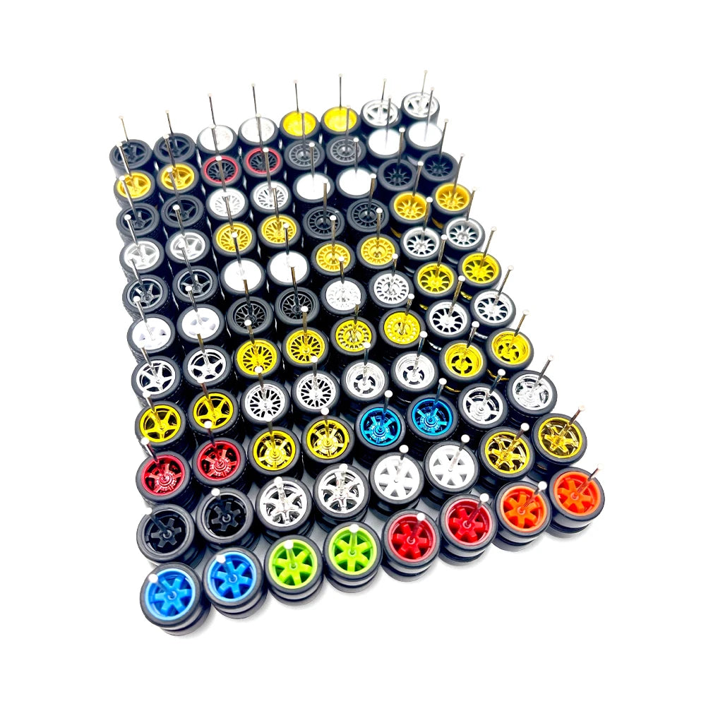 25x Sets Random Mix 11mm 1/64 Wheel Kits with Axles