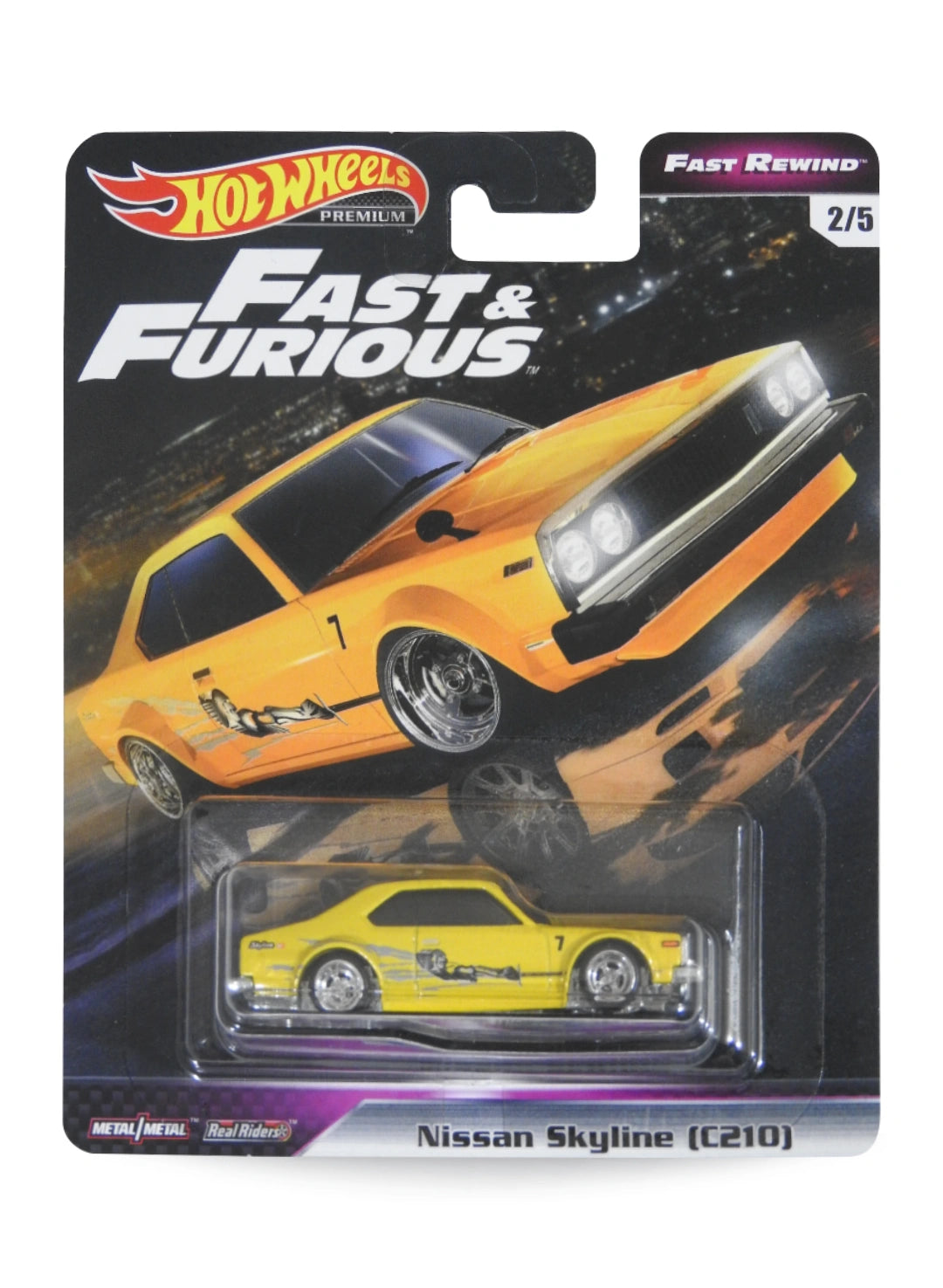 Hot Wheels Fast & Furious Premium Series Fast Rewind 2019 Nissan Skyline (C210) 1:64 – Yellow