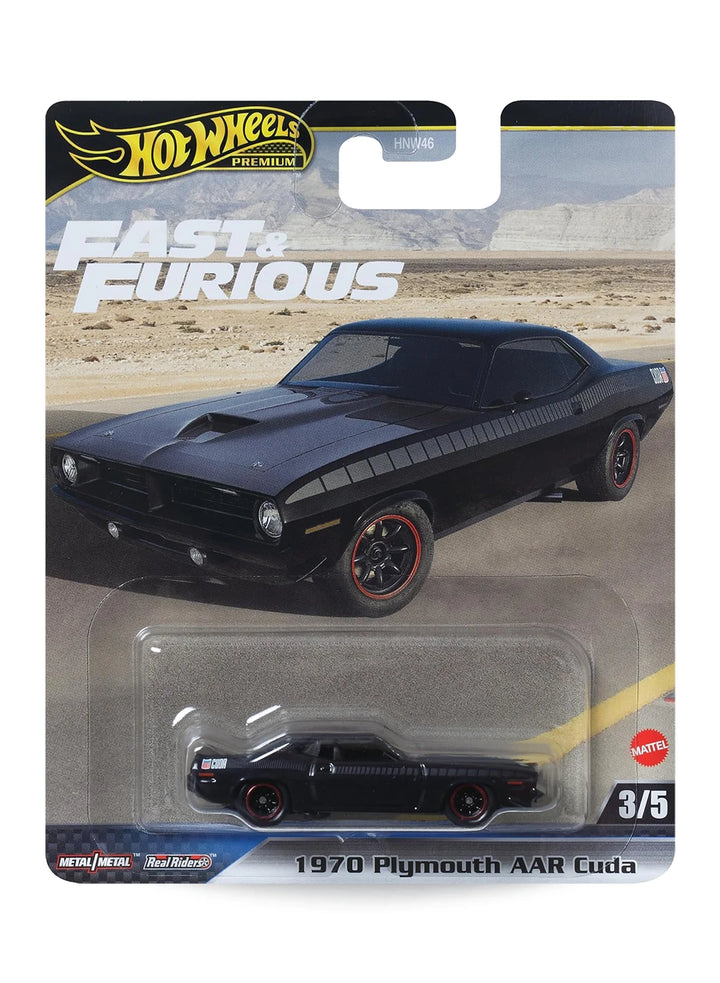 Hot Wheels Fast & Furious Premium Series Mix 1 2024 1970 Plymouth AAR Cuda 1:64 – Black