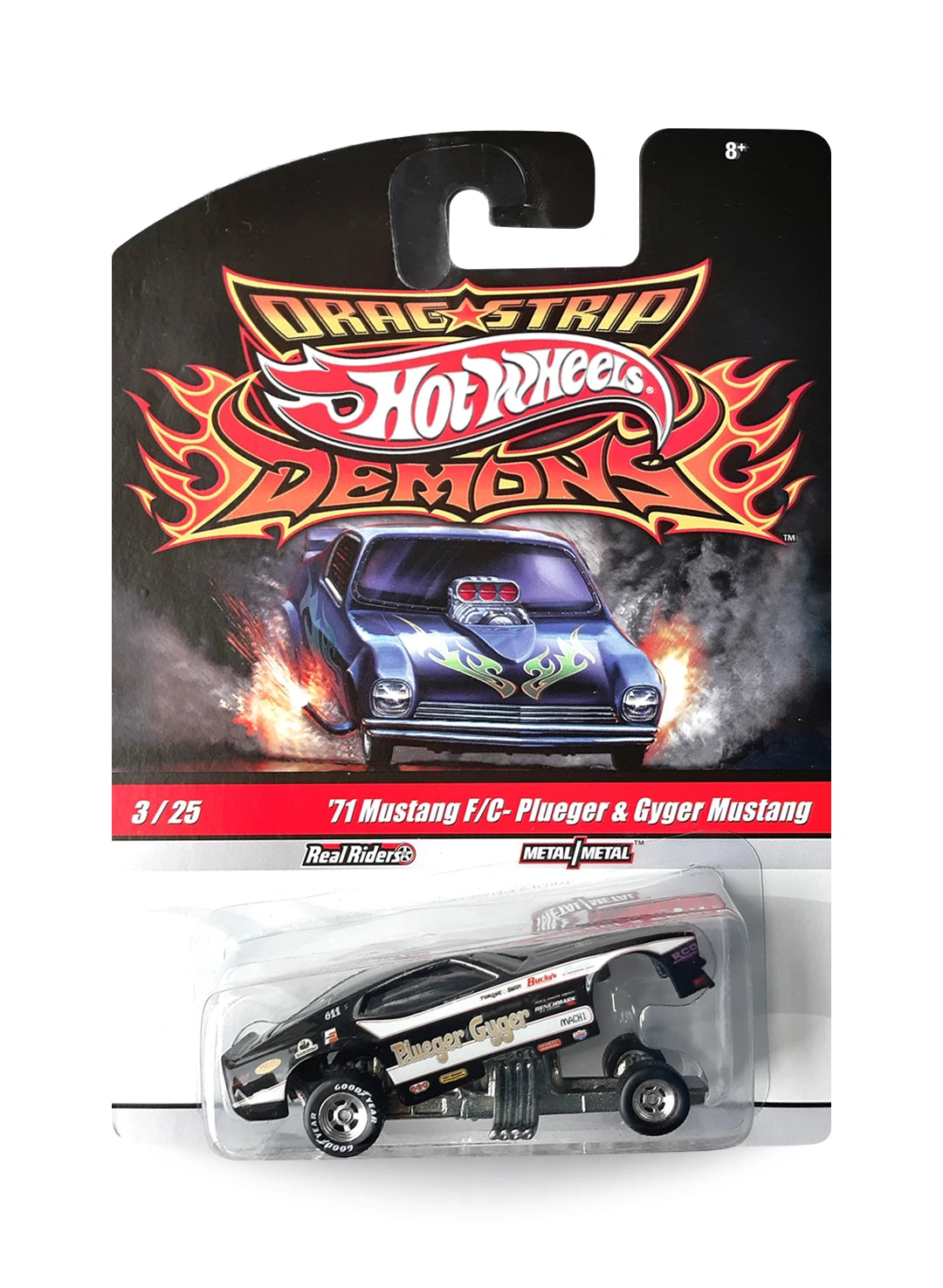 Hot Wheels Dragstrip Demons 2010 '71 Mustang F/C – Pleuger & Gyger Mustang 1:64 – Black & Silver
