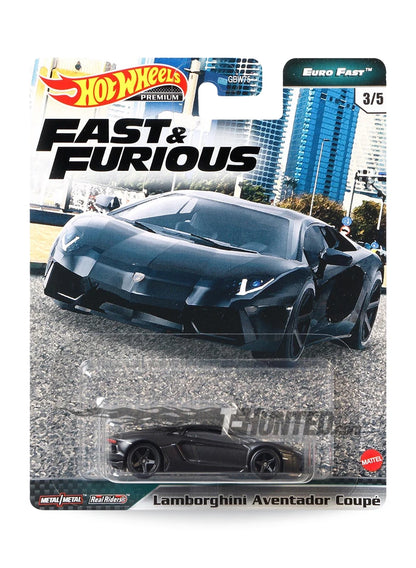 Hot Wheels Fast & Furious Premium Series Euro Fast 2021 Lamborghini Aventador Coupé 1:64 – Black