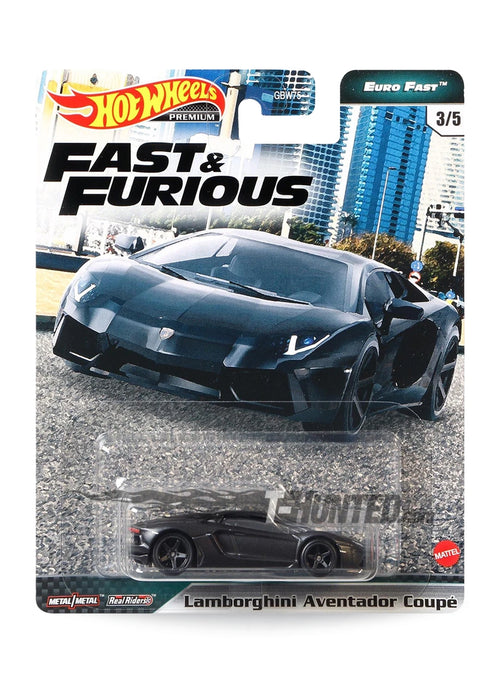 Hot Wheels Fast & Furious Premium Series Euro Fast 2021 Lamborghini Aventador Coupé 1:64 – Black