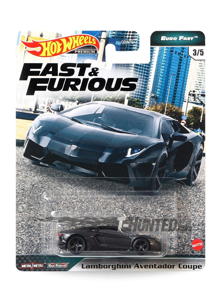 Hot Wheels Fast & Furious Premium Series Euro Fast 2021 Lamborghini Aventador Coupé 1:64 – Black