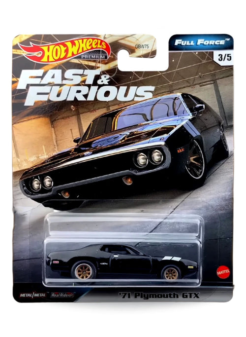 Hot Wheels Fast & Furious Premium Series Full Force 2020 '71 Plymouth GTX 1:64 – Black
