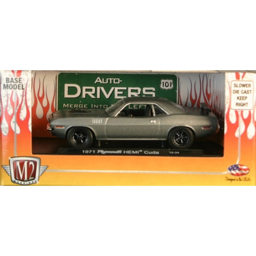 1971 Plymouth Hemi Cuda - Gunmetal Gray (Black Rims, Black Interior) - Box