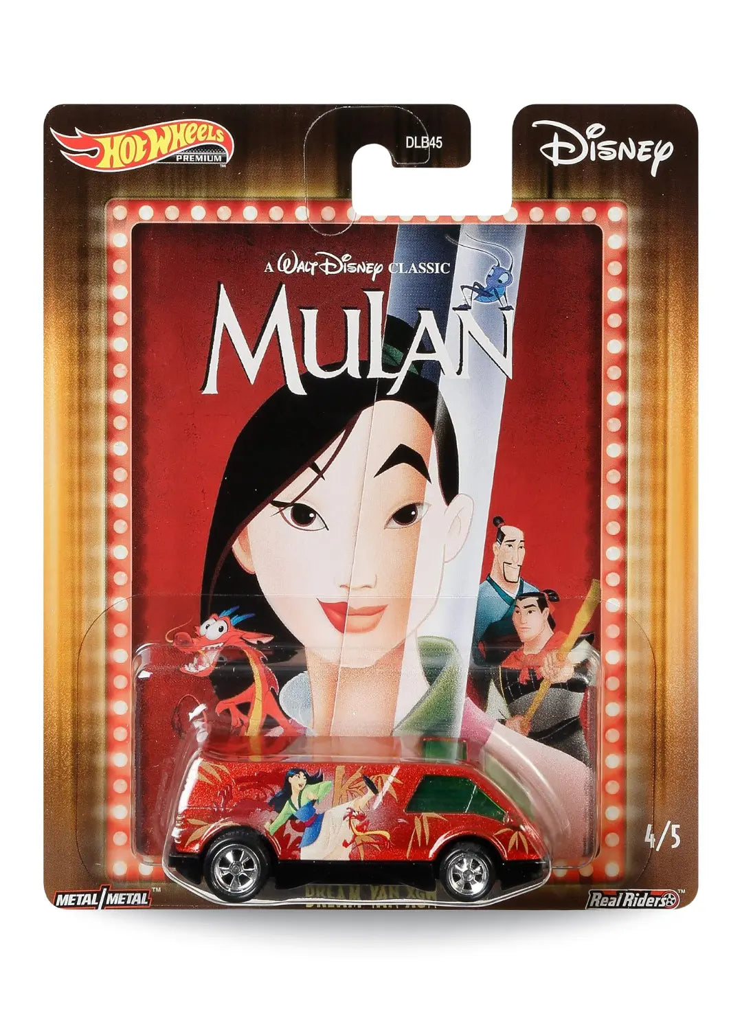 Hot Wheels Pop Culture Disney Mulan Dream Van XGW Panel 1:64 scale premium diecast van mint on its original retro movie marquee card.