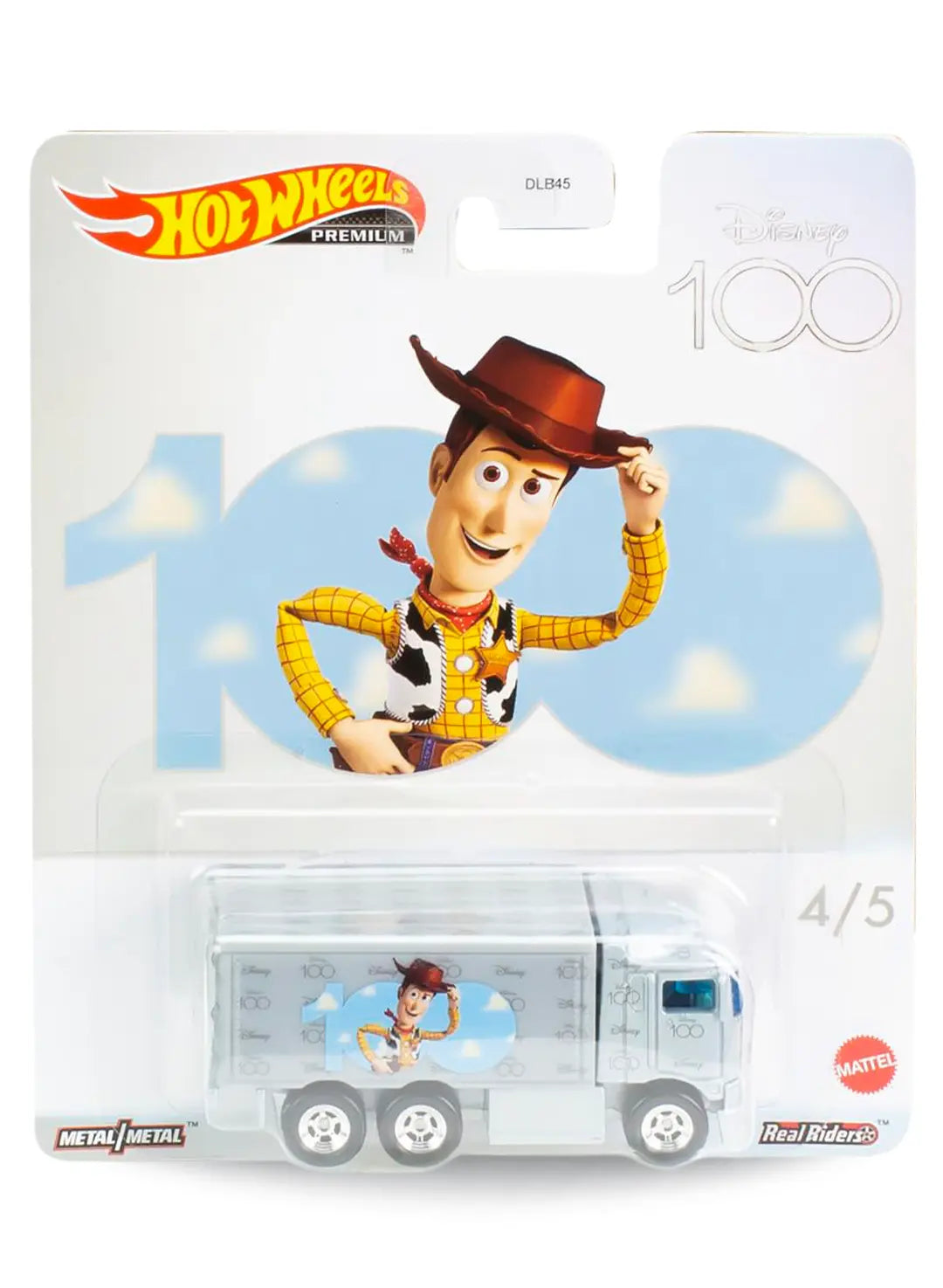 Hot Wheels Pop Culture Disney 100 Pixar Woody Hiway Hauler 1:64 scale premium diecast box truck mint on platinum anniversary card.