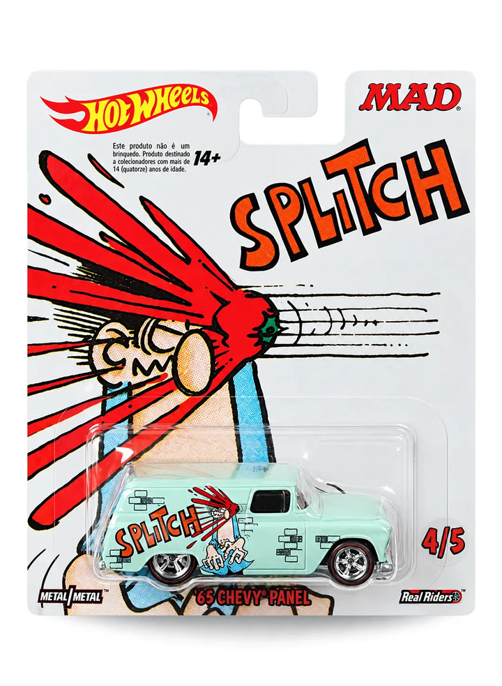 Hot Wheels Pop Culture MAD Magazine Sergio Aragonés Splitch '55 Chevy Panel 1:64 scale premium diecast truck mint on card.