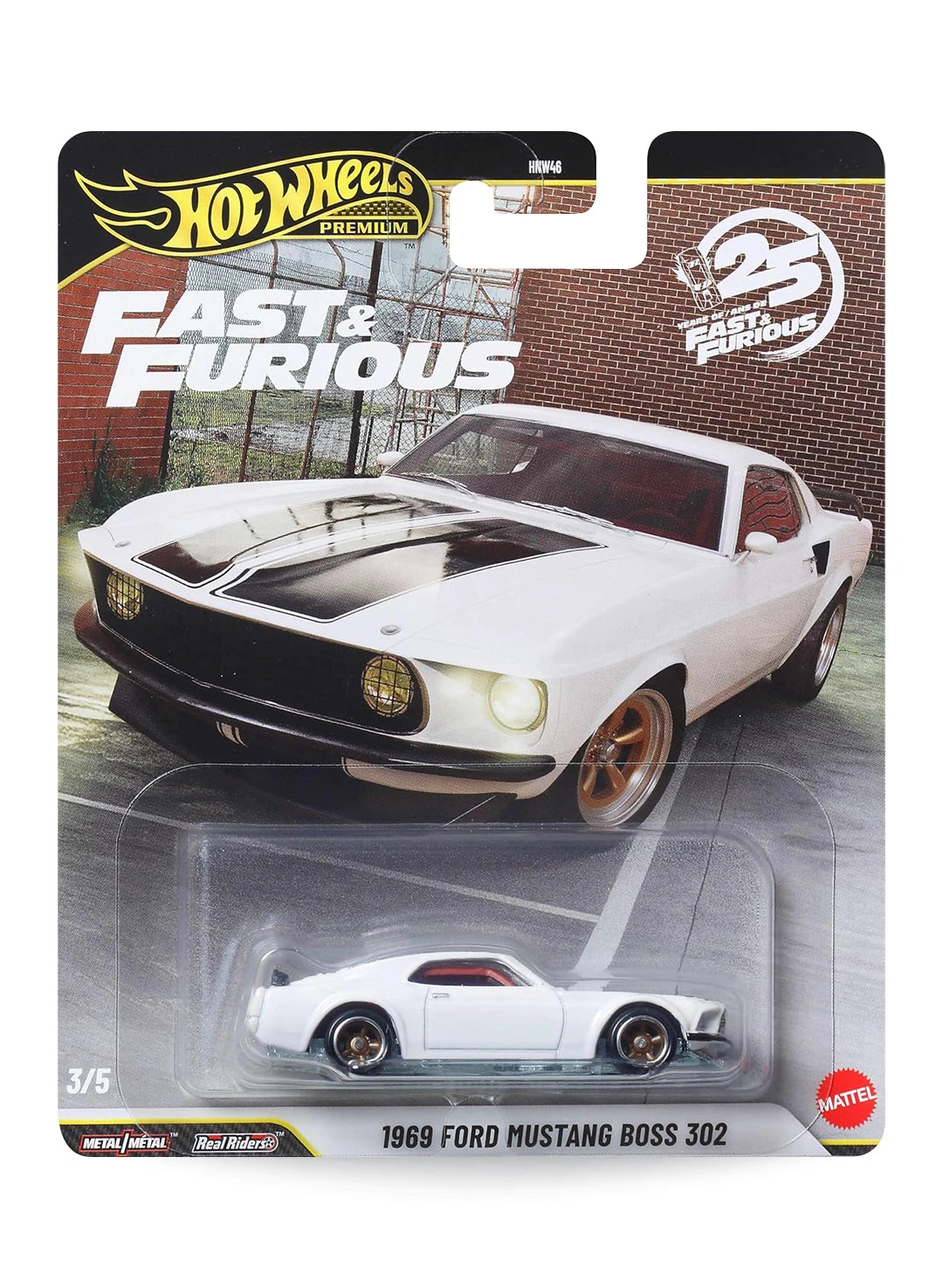 Hot Wheels Fast & Furious Premium Series Mix 2 2024 1969 Ford Mustang Boss 302 1:64 – White