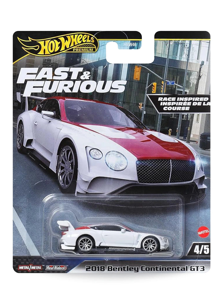 Hot Wheels Fast & Furious Premium Series Mix 4 2024 2018 Bentley Continental GT3 1:64 – White