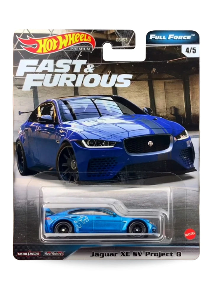 Hot Wheels Fast & Furious Premium Series Full Force 2020 Jaguar XE SV Project 8 1:64 – Blue