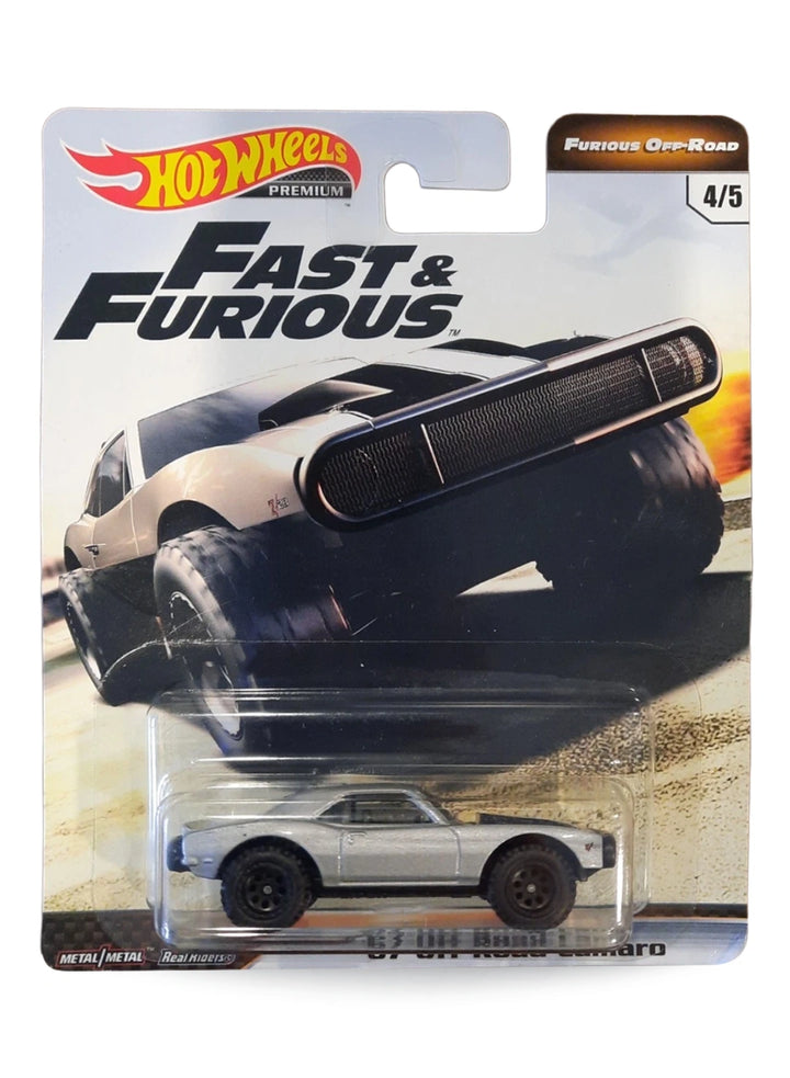 Hot Wheels Fast & Furious Premium Series Furious Off-Road 2019 Chevrolet '67 Off Road Camaro 1:64 – Silver