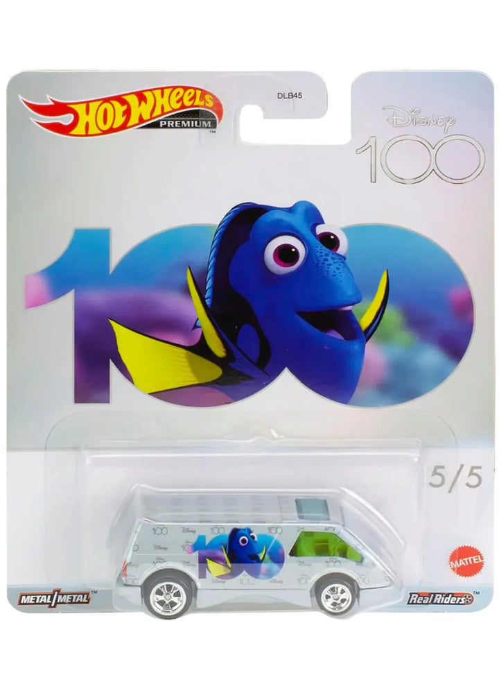 Hot Wheels Pop Culture Disney 100 Pixar Dory Dream Van XGW 1:64 scale premium diecast van mint on platinum anniversary card.