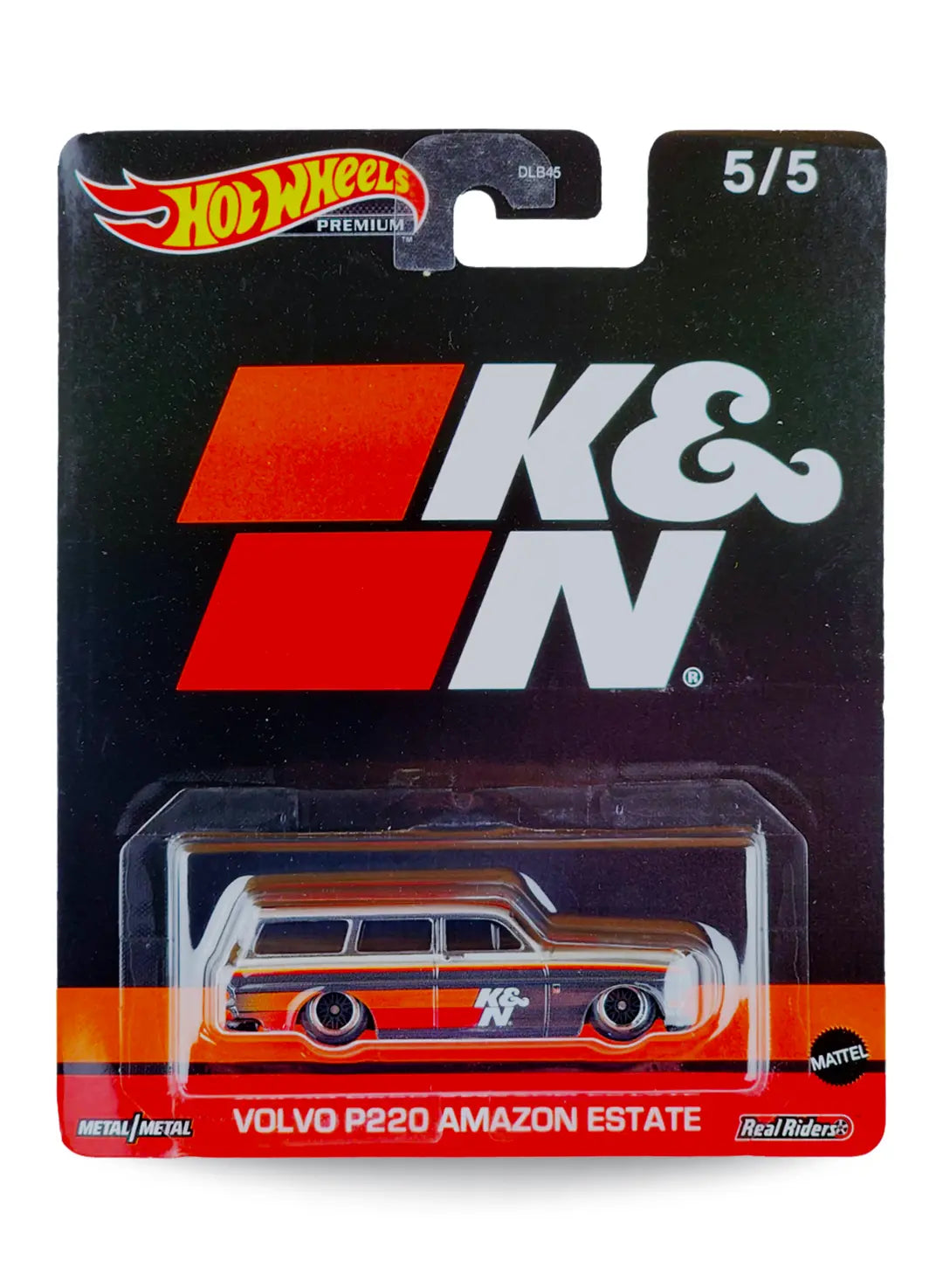 Hot Wheels Premium Pop Culture Speed Graphics Volvo P220 Amazon Estate 1:64 scale premium diecast station wagon mint on its original black K&N branding blister card.