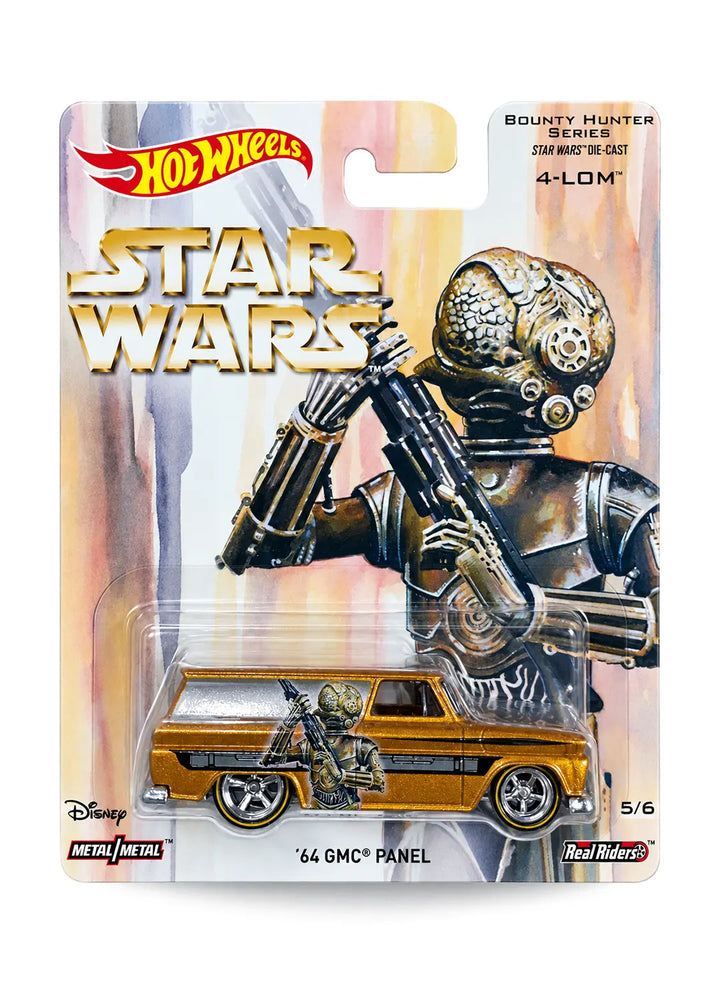 Hot Wheels Pop Culture Star Wars Bounty Hunter Series 4-LOM '64 GMC Panel 1:64 scale premium diecast van mint on card.