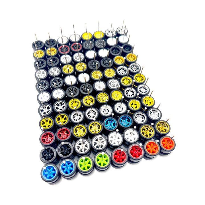 500x Sets Random Mix 11mm 1/64 Wheel Kits with Axles