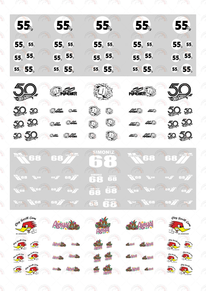 55CR Toy car Decals