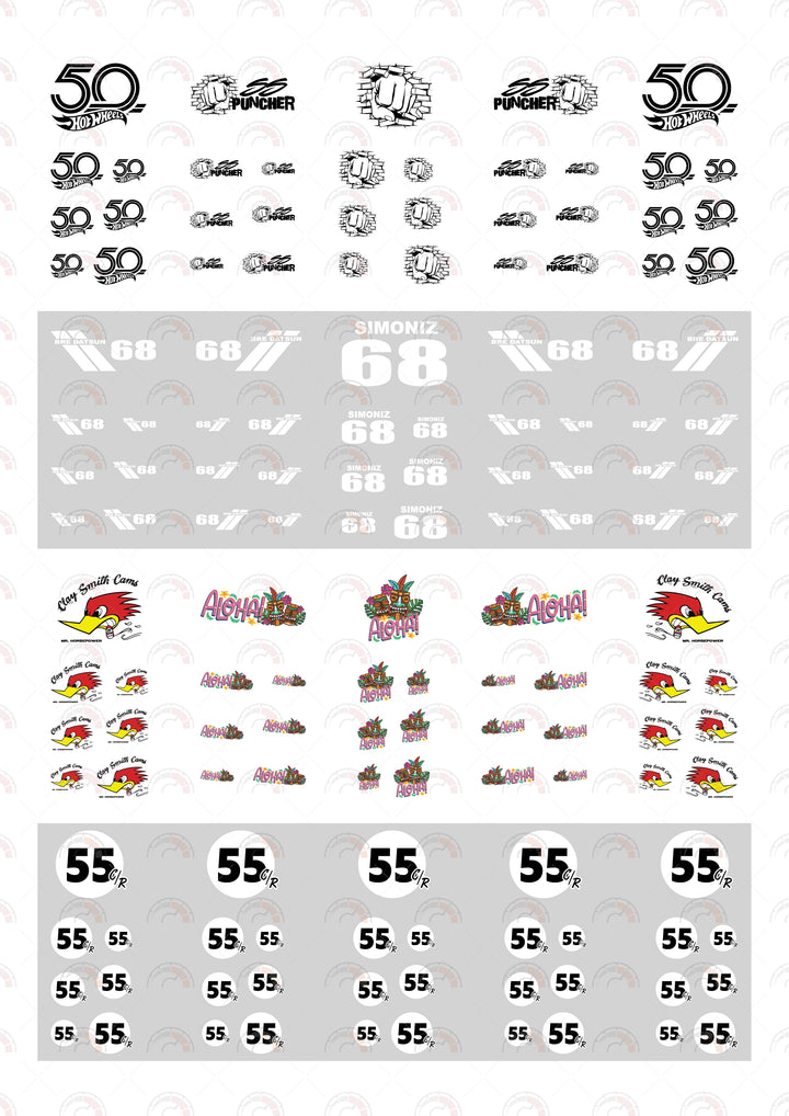 55 Puncher Toy car Decals