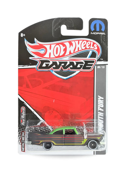 Hot Wheels Mopar Garage 2011 Plymouth '57 Plymouth Fury 1:64 – Satin Black / Metallic Green