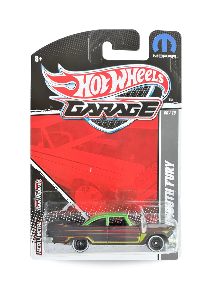 Hot Wheels Mopar Garage 2011 Plymouth '57 Plymouth Fury 1:64 – Satin Black / Metallic Green