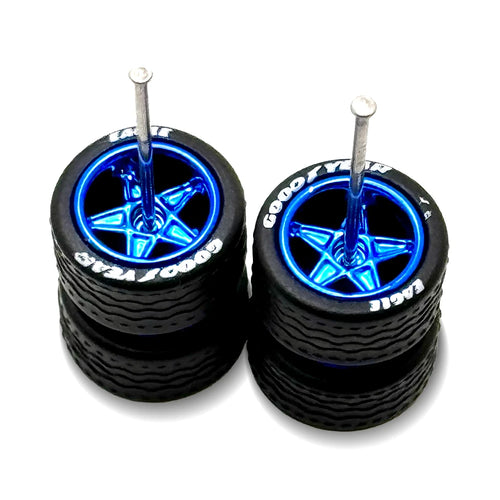 5 Star Blue Electroplated 12mm / 12mm + Lettered Tire
