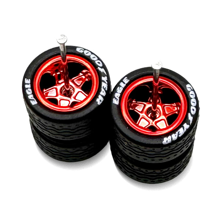 5 Star Red Electroplated 10mm / 10mm + Lettered Tire