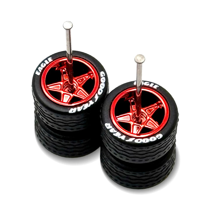 5 Star Red Electroplated 12mm / 12mm + Lettered Tire