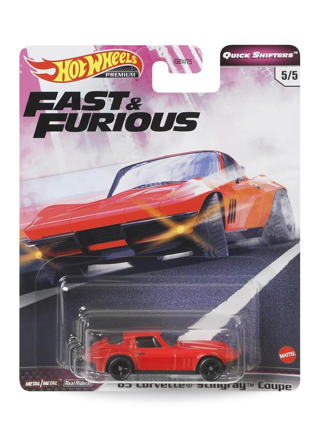 Hot Wheels Fast & Furious Premium Series Quick Shifters 2020 '65 Chevrolet Corvette Stingray Coupe 1:64 – Red
