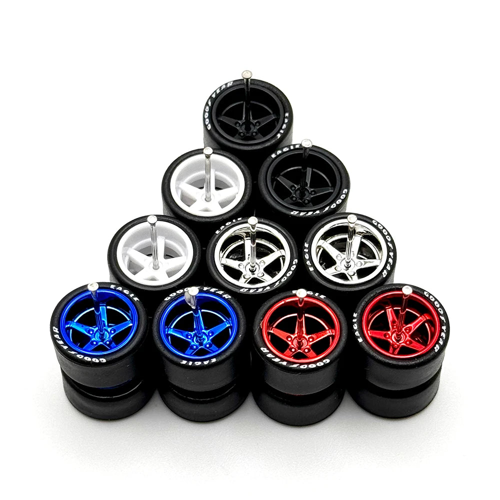 5x Sets Advan 13mm Variety Mix 1/64 Wheel Kits with Axles