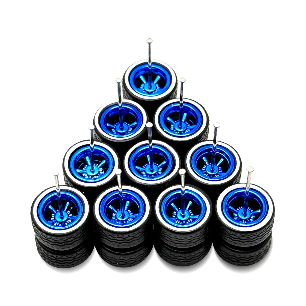 5x Sets Cragar Blue White Line Electroplated 13 / 13mm