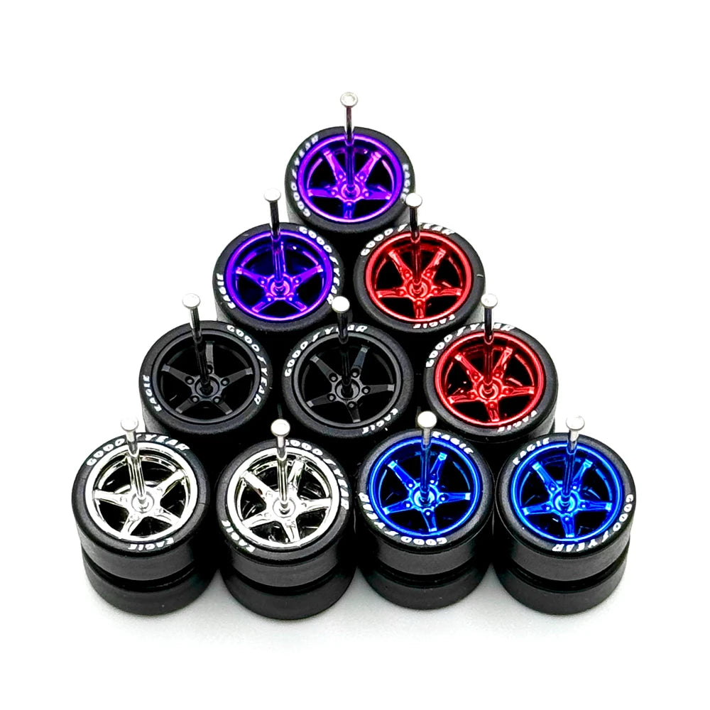 5x Sets Letter Mix Advan 11mm for Hot Wheels 1/64 Wheel Kits with Short Fit Axle