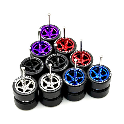 5x Sets Letter Mix Advan 11mm for Hot Wheels 1/64 Wheel Kits with Short Fit Axle