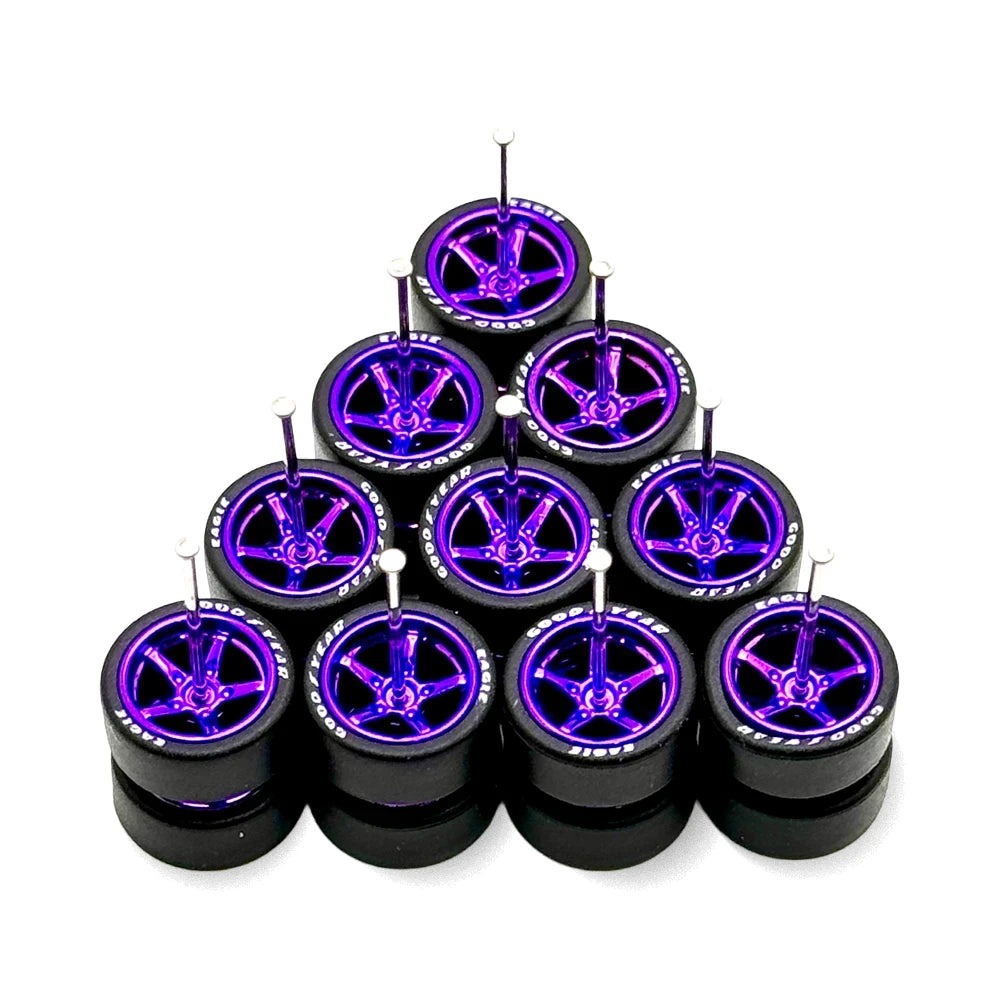 5x Sets Lettered Purple Advan 11mm for Hot Wheels 83 Silverado 1/64 Drop in Fit