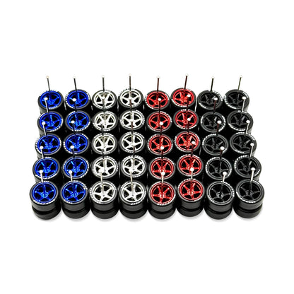 5x Sets Mix Advan 11mm for Hot Wheels 1/64 Wheel Kits with Regular Fit Axles