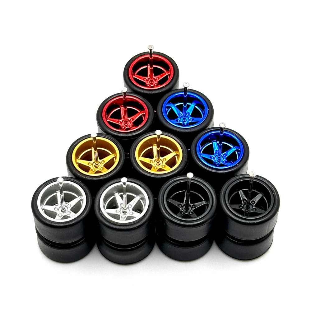 5x Sets Mix Advan 13/13mm for Hot Wheels Muscle Cars 1/64 Wheel Kits with Axles