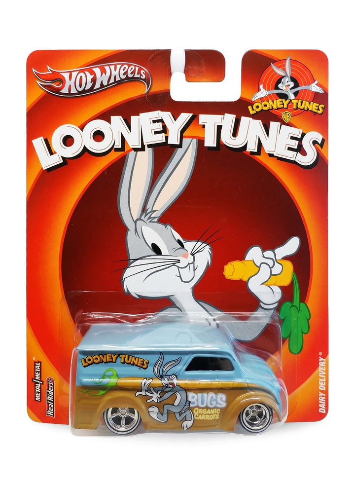 Hot Wheels Pop Culture 2013 Looney Tunes Dairy Delivery 1:64 scale diecast truck mint on its original Bugs Bunny blister card.