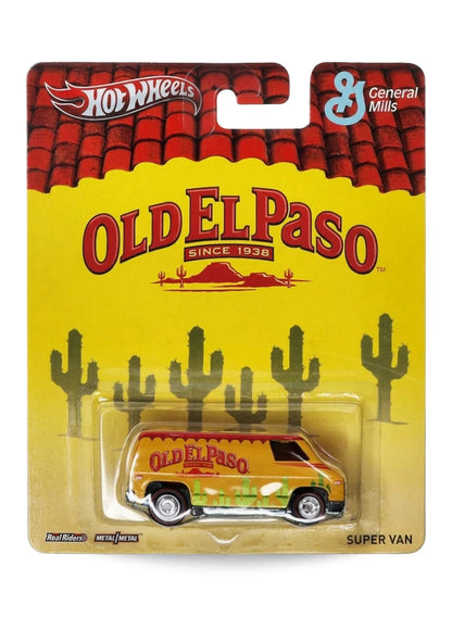 Hot Wheels Pop Culture 2013 General Mills Old El Paso Super Van 1:64 scale diecast van mint on its original branded blister card.