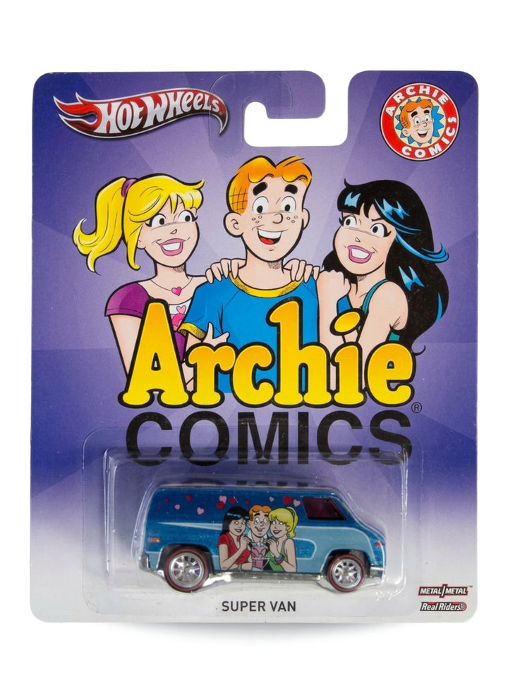 Hot Wheels Pop Culture 2013 Archie Comics Super Van 1:64 scale diecast van mint on its original large logo character blister card.