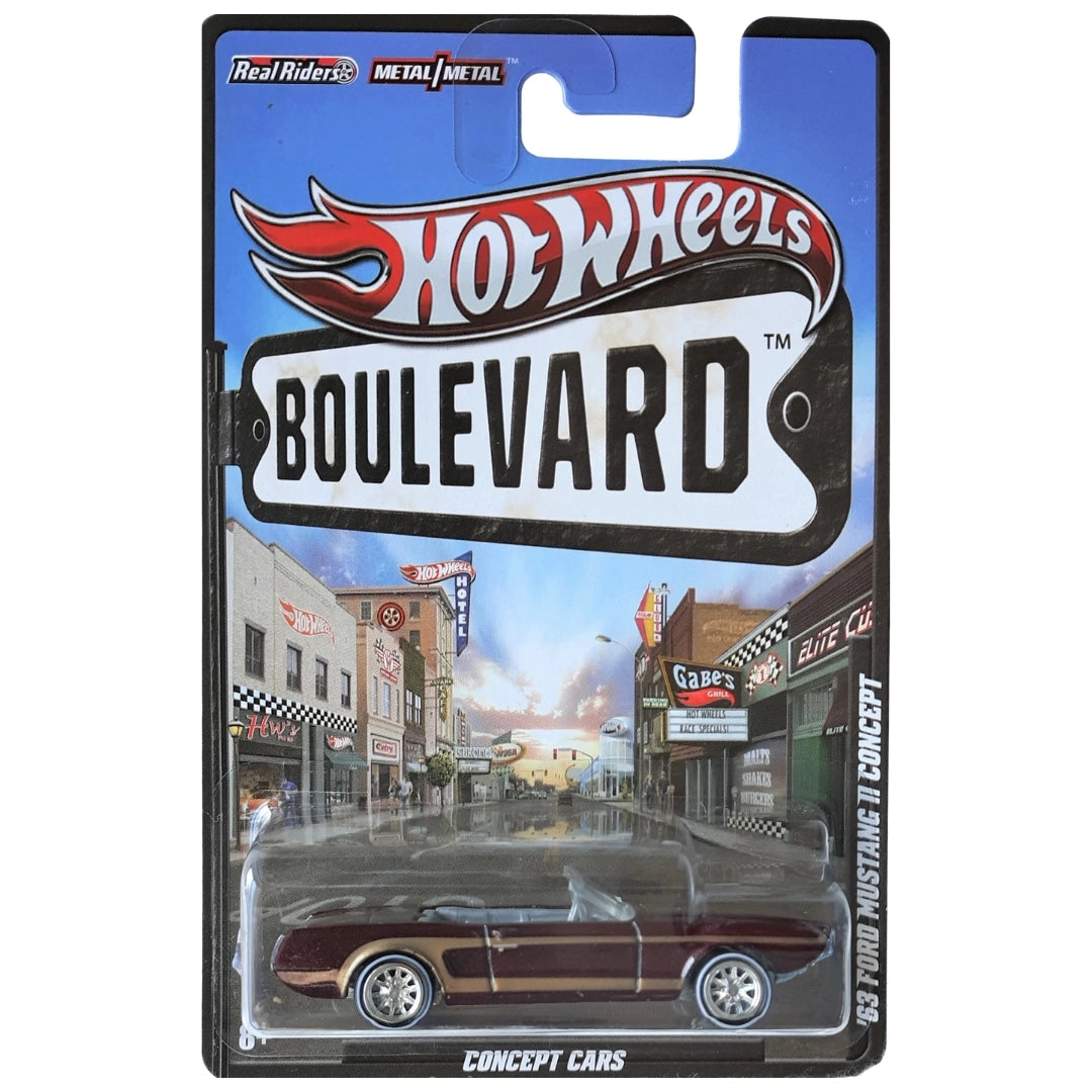 Hot Wheels 1:64 '63 Ford Mustang II Concept Burgundy & Gold