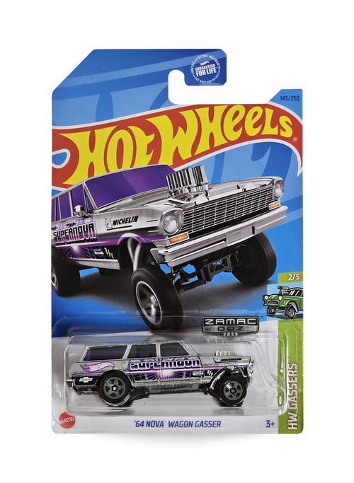 Hot Wheels Walmart Exclusive ZAMAC Editions 2023 Chevrolet '64 Nova Wagon Gasser 1:64 – ZAMAC