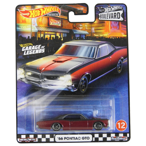 Hot Wheels 1:64 '66 Pontiac GTO Metalflake Grey over Red